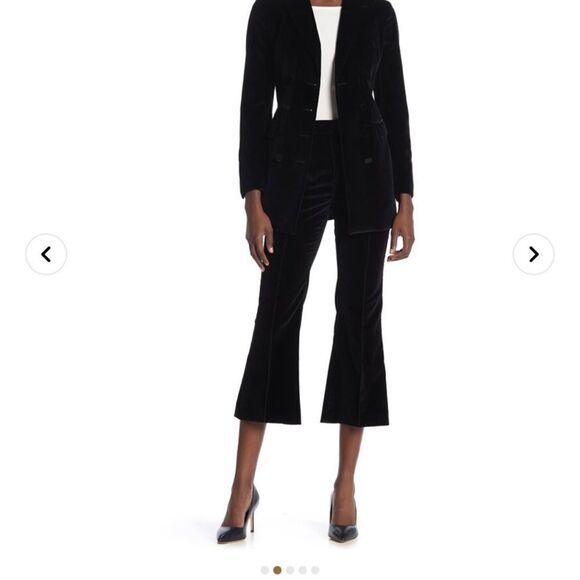 Suistudio Robin Crop Flair Black Velvet Pants sz 16 - Picture 1 of 7